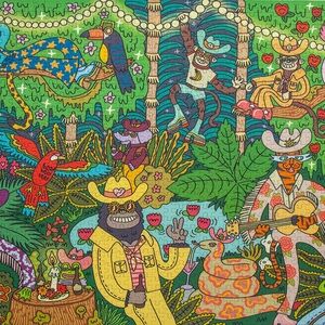 Birdie Party Down - 1000 piece Colorful Jungle Animal Puzzle